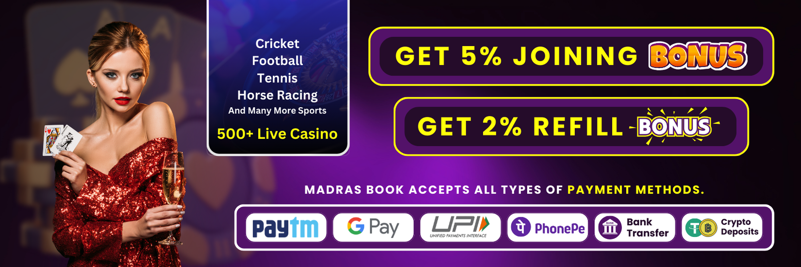 Get 5% Joining Bonus & 2% Refill Bonus – Play 500+ Live Casino Games Today